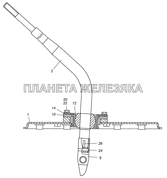 4308-1703204 Опора рычага переключения передач в сбор КамАЗ-4308 (2008)